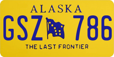 AK license plate GSZ786