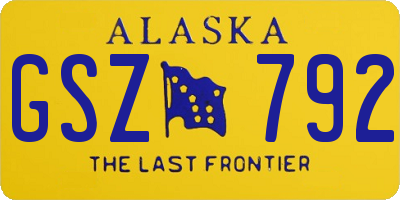 AK license plate GSZ792