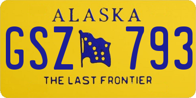 AK license plate GSZ793