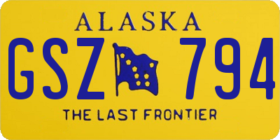 AK license plate GSZ794