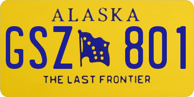 AK license plate GSZ801