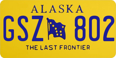 AK license plate GSZ802