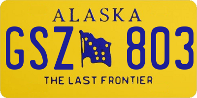 AK license plate GSZ803