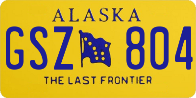 AK license plate GSZ804