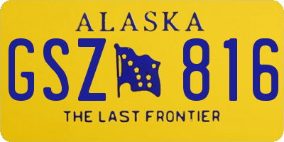 AK license plate GSZ816