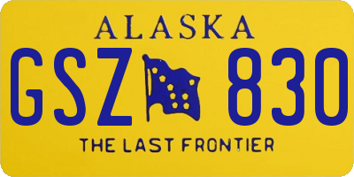 AK license plate GSZ830