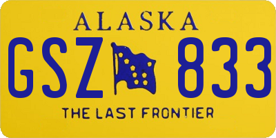 AK license plate GSZ833