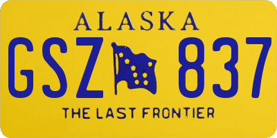 AK license plate GSZ837