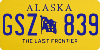 AK license plate GSZ839