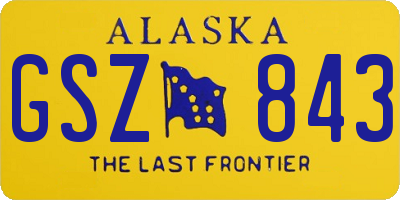 AK license plate GSZ843