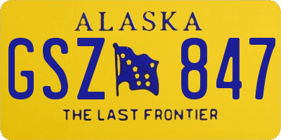 AK license plate GSZ847