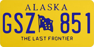 AK license plate GSZ851