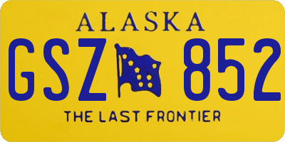 AK license plate GSZ852