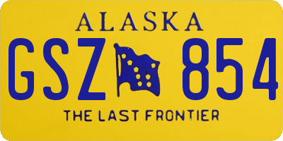 AK license plate GSZ854