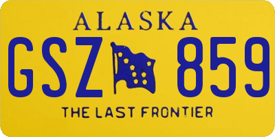 AK license plate GSZ859