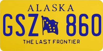 AK license plate GSZ860