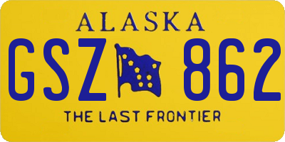 AK license plate GSZ862