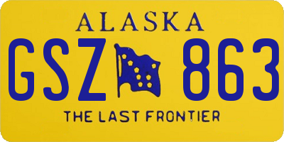 AK license plate GSZ863