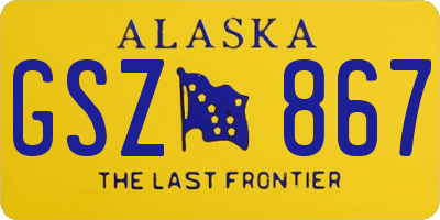 AK license plate GSZ867