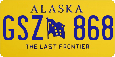 AK license plate GSZ868