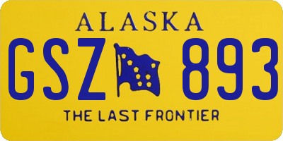AK license plate GSZ893