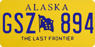 AK license plate GSZ894