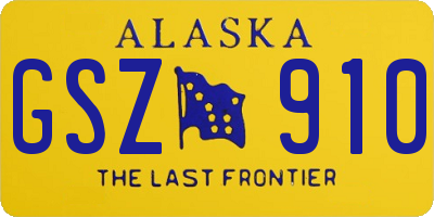 AK license plate GSZ910
