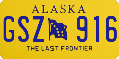 AK license plate GSZ916