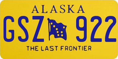 AK license plate GSZ922