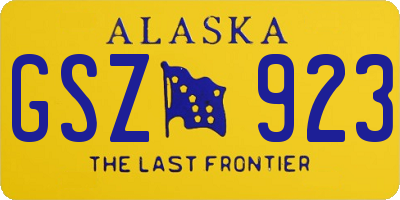 AK license plate GSZ923