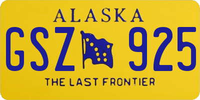 AK license plate GSZ925