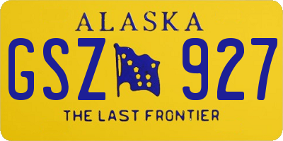 AK license plate GSZ927