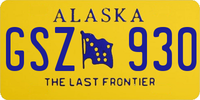 AK license plate GSZ930