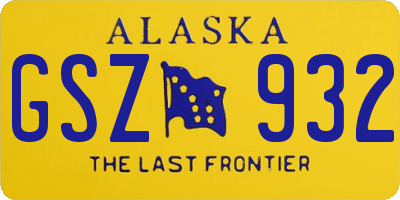 AK license plate GSZ932