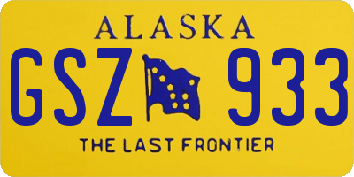 AK license plate GSZ933