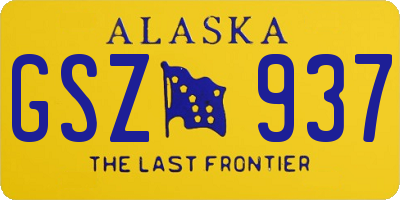 AK license plate GSZ937