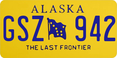 AK license plate GSZ942