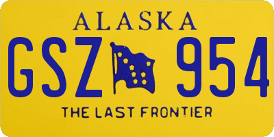 AK license plate GSZ954