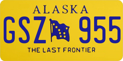 AK license plate GSZ955
