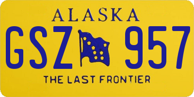 AK license plate GSZ957