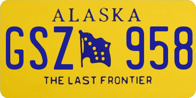 AK license plate GSZ958