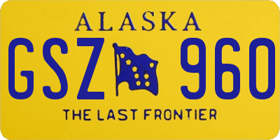 AK license plate GSZ960