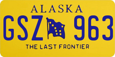 AK license plate GSZ963