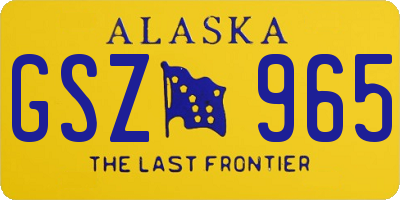 AK license plate GSZ965
