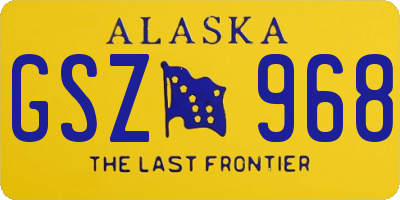 AK license plate GSZ968