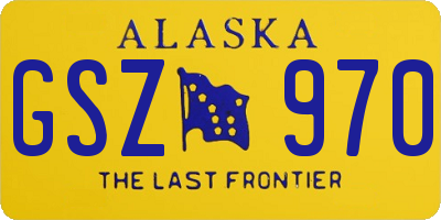 AK license plate GSZ970