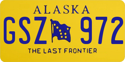 AK license plate GSZ972