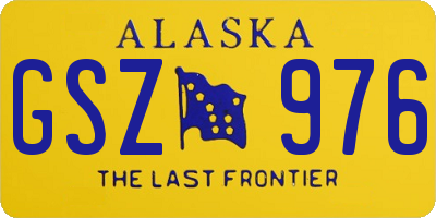 AK license plate GSZ976