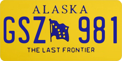 AK license plate GSZ981