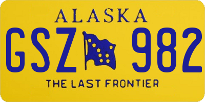 AK license plate GSZ982